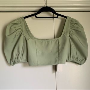 Missguided Puff Sleeve Crop Top